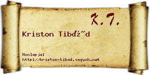 Kriston Tibád névjegykártya